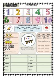 English Worksheet: Numbers 