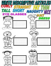 English Worksheet: writing descriptive article