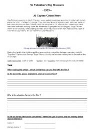 English worksheet: ST Valentines Day Massacre worksheet 