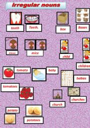 English worksheet: irregular nouns