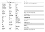 English Worksheet: Family Members