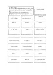 English Worksheet: subdivisions