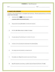 English Worksheet: Subject - Verb Agreement