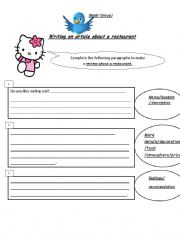 English Worksheet: writing a restaurant review for average Ss