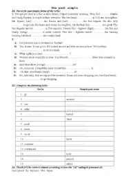 English Worksheet: past simple