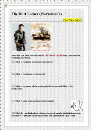 English worksheet: The HURT LOCKER postview sheet