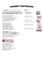 English Worksheet: Present Continuous