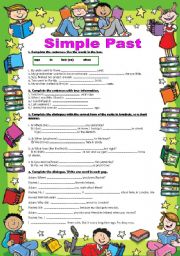 English Worksheet: Simple Past Activities **** 4 PAGES ****