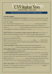 English Worksheet: CNN Student News 01/07/2011