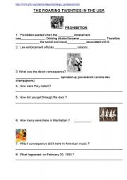 English Worksheet: the roaring twenties