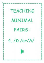 English Worksheet: TEACHING MINIMAL PAIRS 4