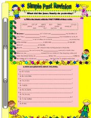 English Worksheet: SIMPLE PAST REVISION