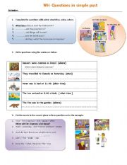 English Worksheet: Wh-Questions in simple past