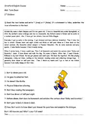 English Worksheet: elementary exam