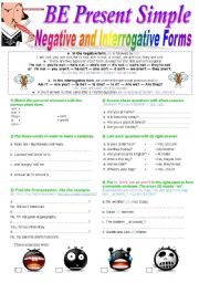 English Worksheet: BE Present Simple: Negative and Interrogative Form : Lesson + 6 Exercises