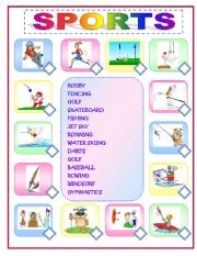 English Worksheet: SPORTS MATCHING