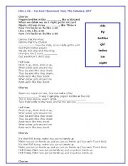 English worksheet: Like a G6 - Far East Movement