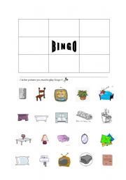 English Worksheet: House Bingo