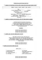 English Worksheet: song by u2