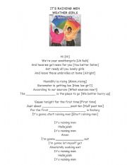 English Worksheet: the weather girls - Its raining man
