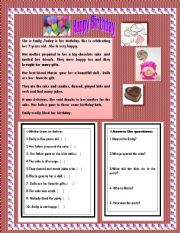 English Worksheet: Happy Birthday