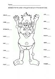 English Worksheet: My monster Matching