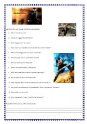 English Worksheet: The Jumper Movie guide