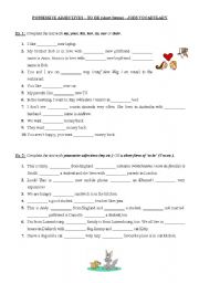 English Worksheet: Possessive Adjectives - Short forms of  to be - Jobs Vocabulary - ELEMENTARY