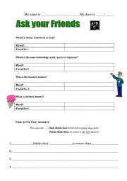 English worksheet: Ask Your Friends