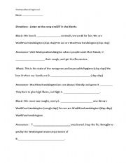 English worksheet: Washyourhandsington Cloze