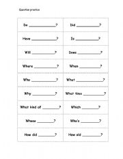 English worksheet: Question Cards