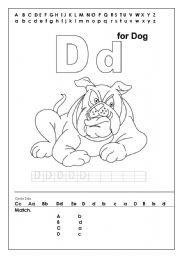 English Worksheet: Dd,Ee,Ff