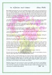 In Affection and Esteem = Mary Webb 3-page-short story, with 3 pages of activities and answer key