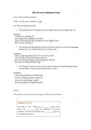 English Worksheet: The present continuos 