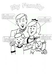 English Worksheet: the family