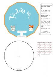 English Worksheet: Today is...: Perpetual Date Maker
