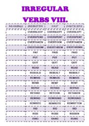 English Worksheet: IRREGULAR VERBS VIII (O-R)