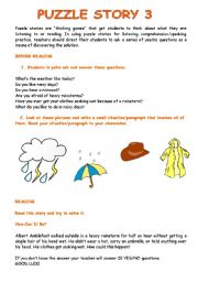 English Worksheet: PUZZLE STORY 3