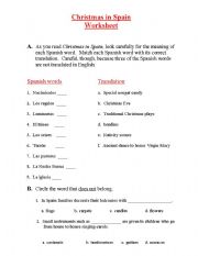 English worksheet: Christmas in Spain