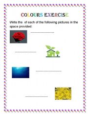 English worksheet: colours exercise 