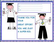 English Worksheet: super kid