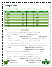 English Worksheet: Simple past exercise