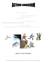 English Worksheet: ACTION ANAGRAM