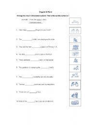 English worksheet: Singular & Plural