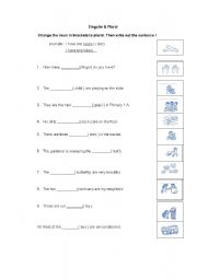 English Worksheet: Singular & Plural