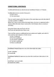 English Worksheet: Conditional sentences