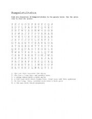 English Worksheet: Rumpelstiltskin Characters