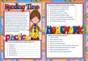 English Worksheet: Reading time