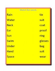 English worksheet: Clothes match word