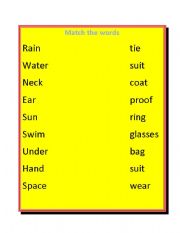 English Worksheet: Clothes match word